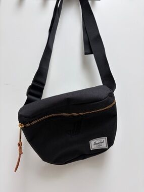 Herschel Supply Company Black Waist Bag with Gold Zipper